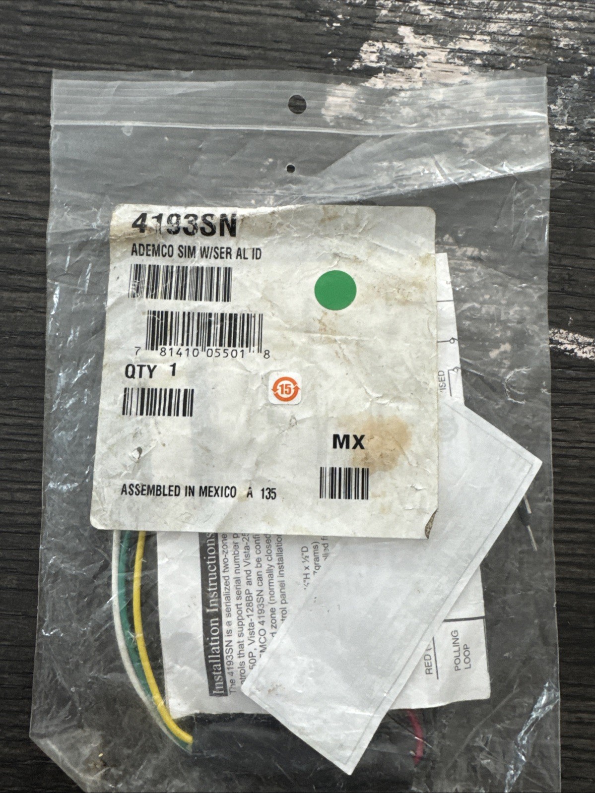 Ademco 4193SN V-Plex SIM Two Zone Alarm Expander W/Serial ID Honeywell
