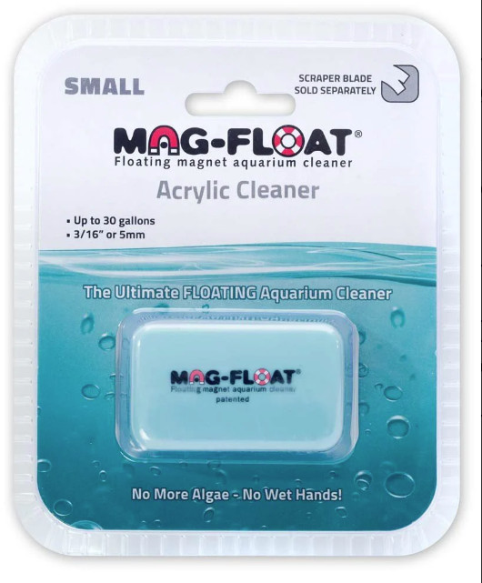 MAG-FLOAT ACRYLIC FLOATING MAGNET AQUARIUM CLEANER SCRUBBER TOOL SMALL 00035 A