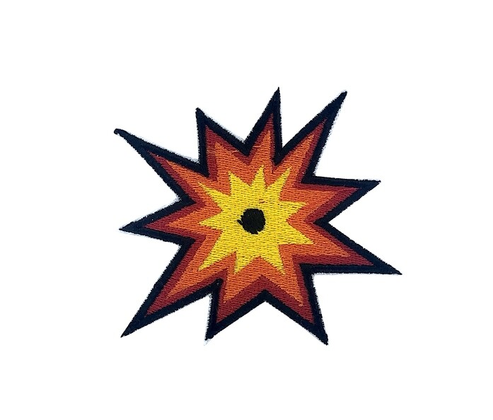 Embroidered Patch Iron-on Badge Explosion Fire Boom Embroidery