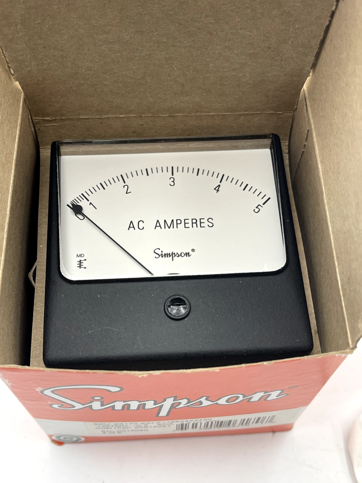 Simpson 03170  1357MD-0-5 Analog Panel Meter