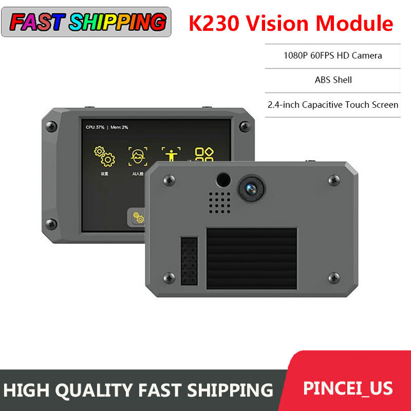 K230 2MP AI Vision Module CanMV Camera Sensor Module Deluxe Version 2.4" Screen