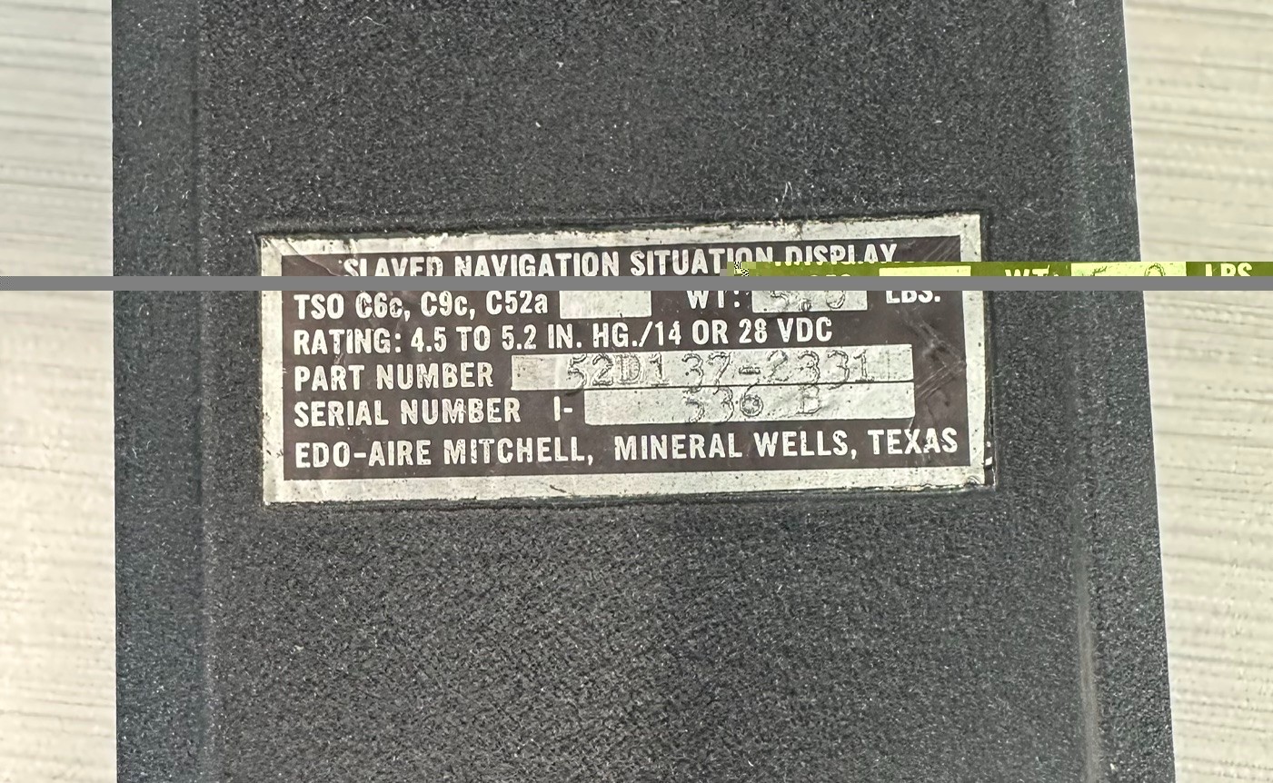 EDO-AIRE Slaved Navigation Situation Display 52D137-2331