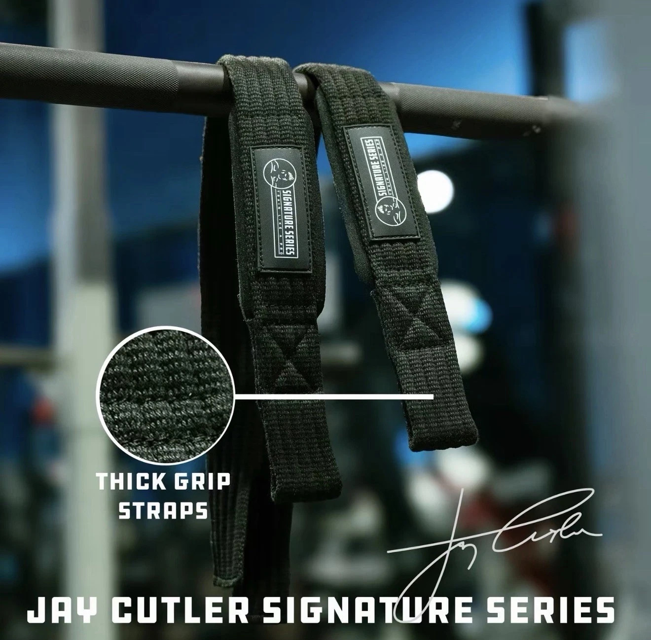 Jay Cutler Signature Series D Ring Lifting Straps, Thick Strap For Superior Grip