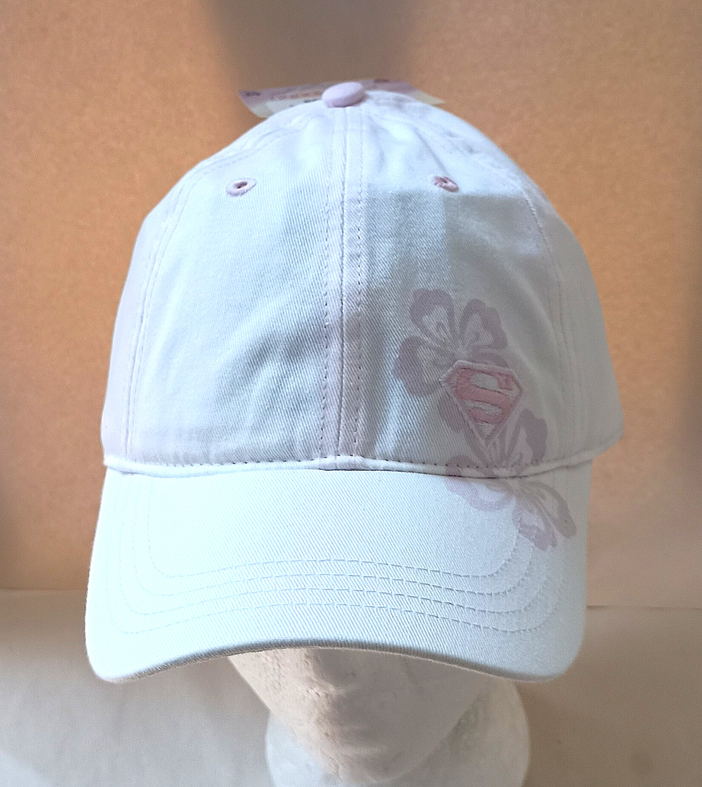 Light Pink Super Girl DC Comics Baseball Cap Hat Youth 2007 NOS New