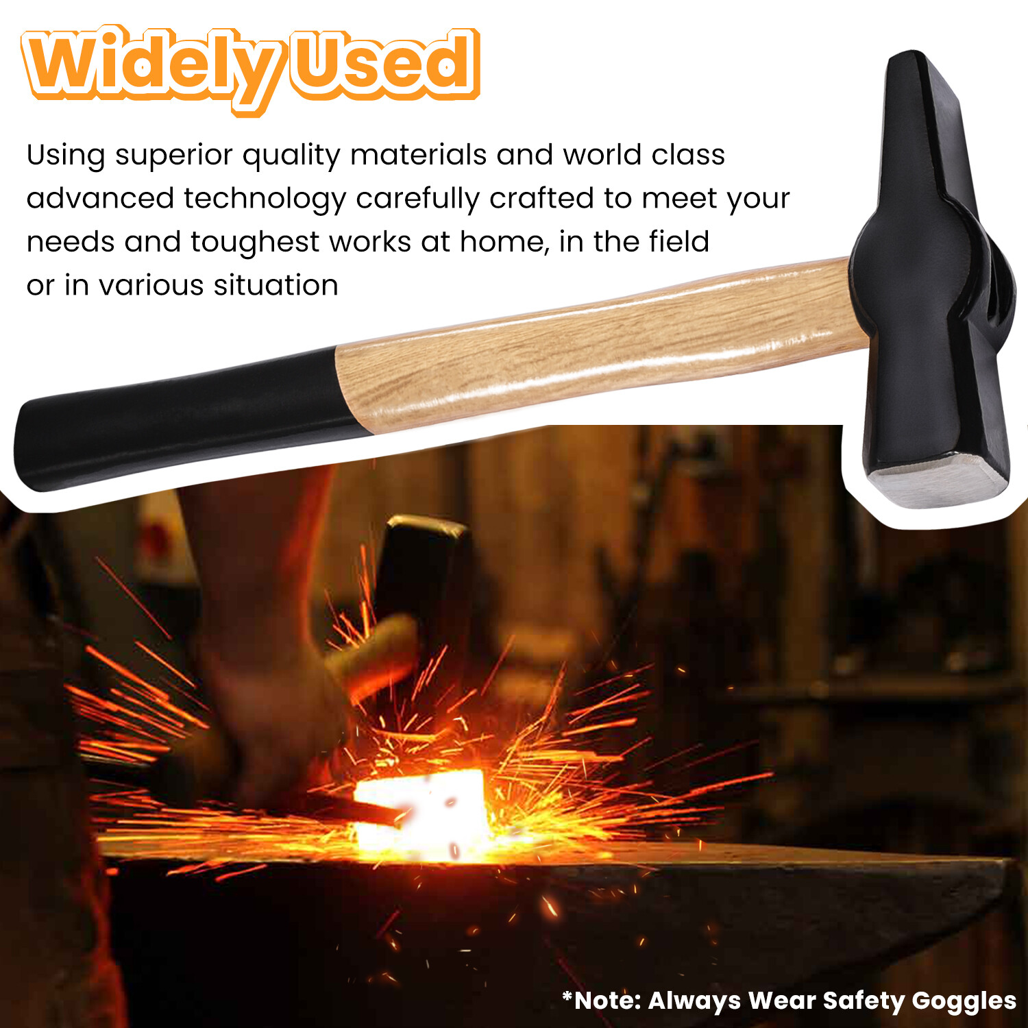 Blacksmiths Beginner Hammer 0000811-1000 Knife Making Metalworking Forge Tool