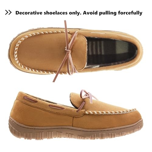 Mens Moccasin Slippers Breathable Memory Foam House Slippers 11 Beige