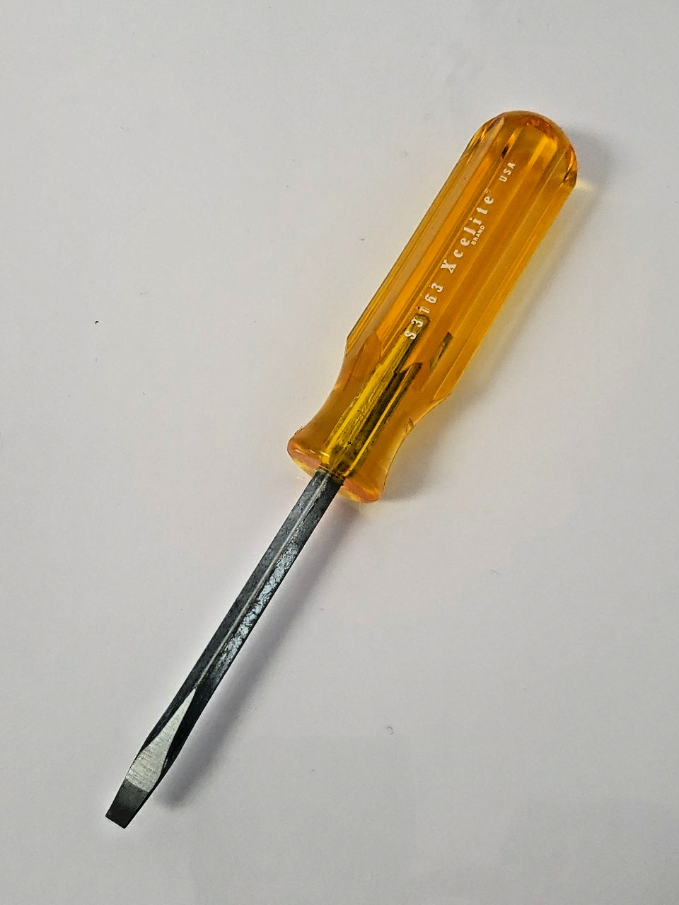 Xcelite S3163 3/16" x 3" Regular Square Blade Screwdriver, Amber Handle