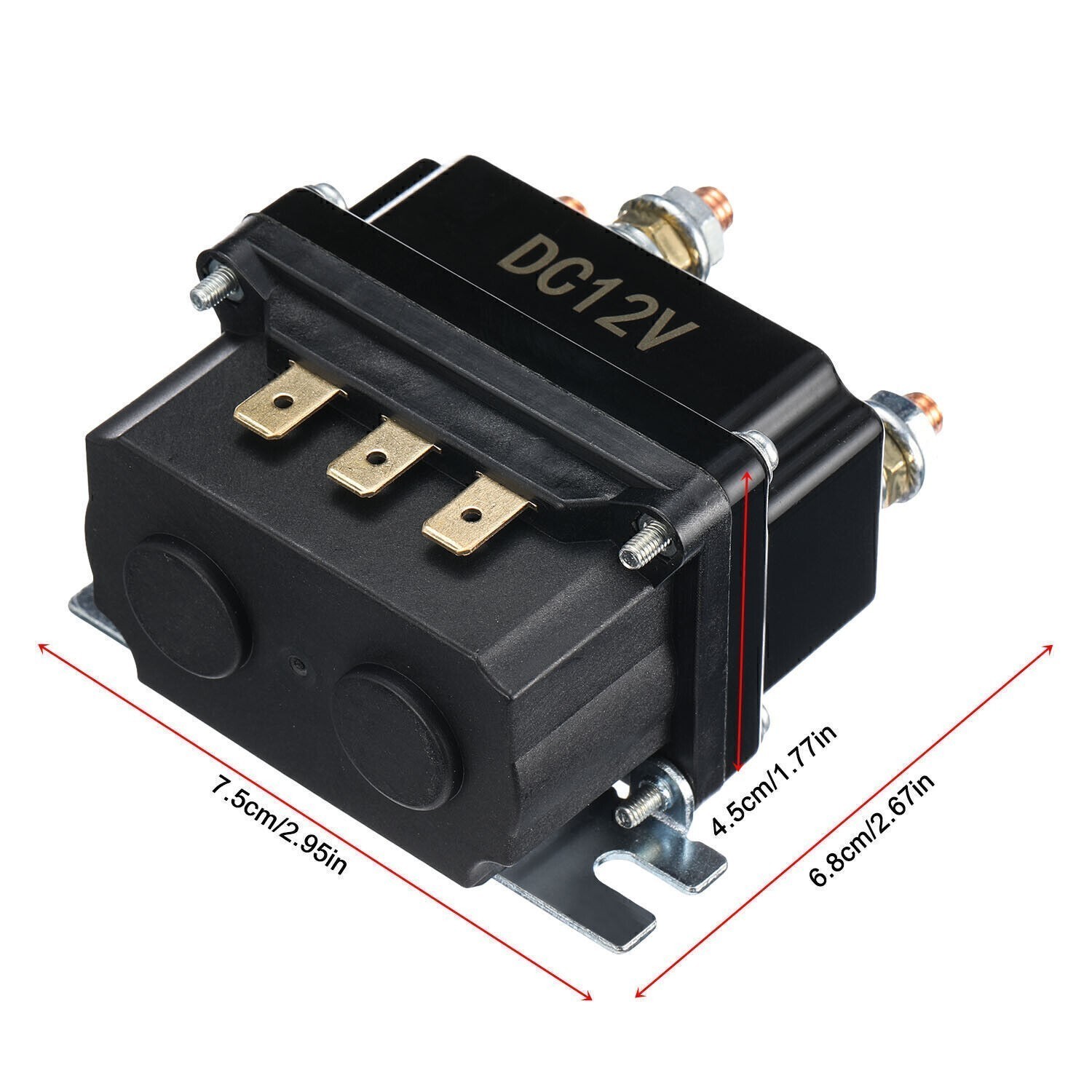 Solenoid Relay Contactor 12V 250A for Warn Winch ATV UTV Heavy Duty M6 Terminal