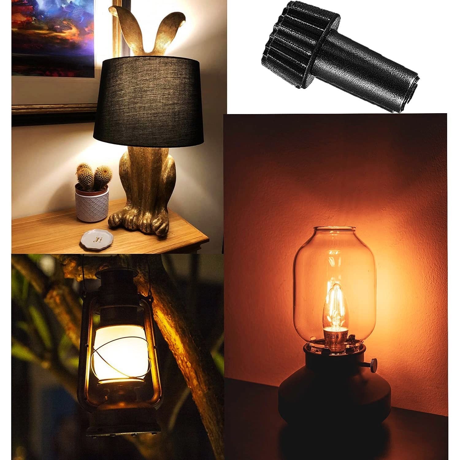 Maartla 6PCS 3 Assorted Size E26 Lamp Turn Knob On/Off Replacement, Black