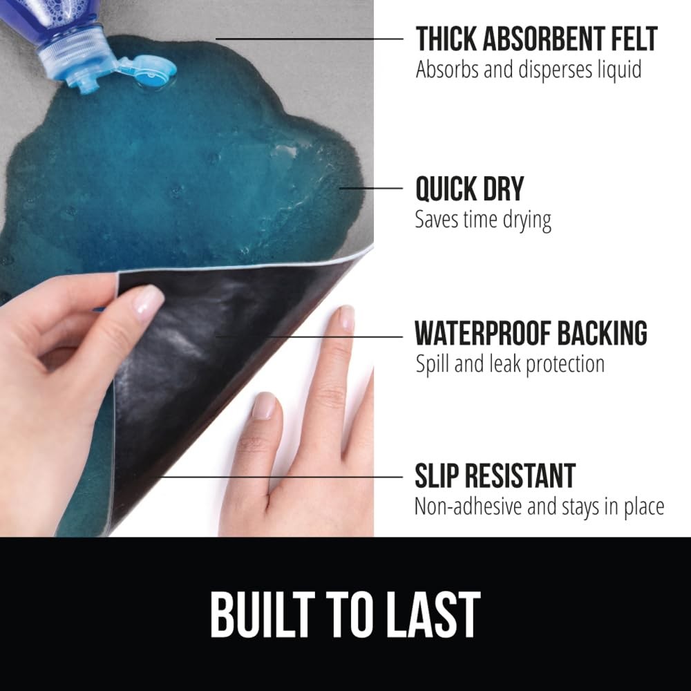 GORILLA GRIP LeakGuard Non-Adhesive Under Sink Mat 24"W x 24"L, Light Gray