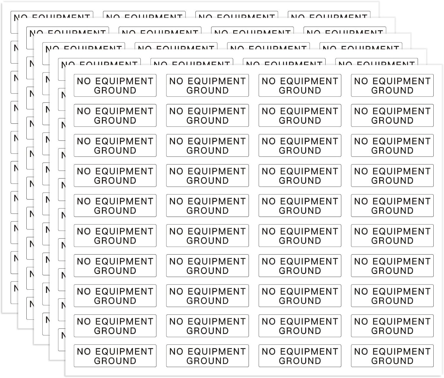 200Pcs No Equipment Ground Safety Stickers, Transparent Outlet Receptacle Pla...