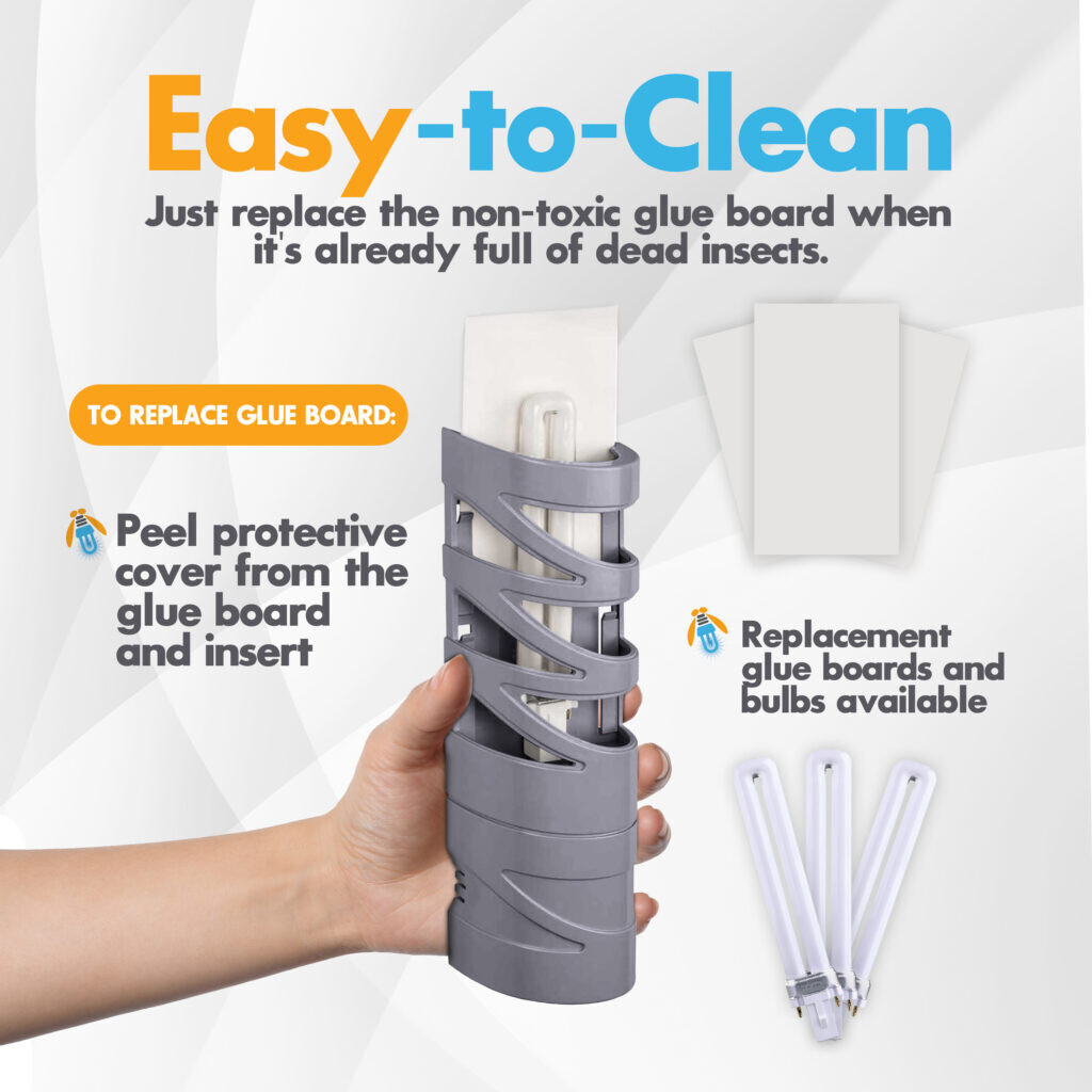 FlyWeb Fly Light Trap w/ 10 REFILLS Mosquitos Flies Gnats , Fruit Flies Moth etc