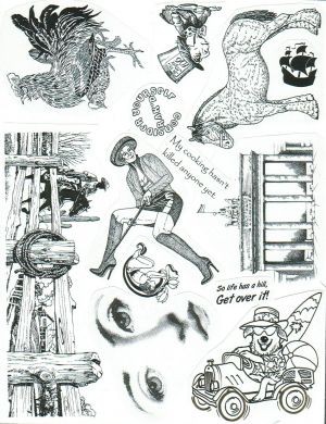 Unmounted Rubber Stamp Plate, Unmounted/Uncut Pink Rubber Stamps