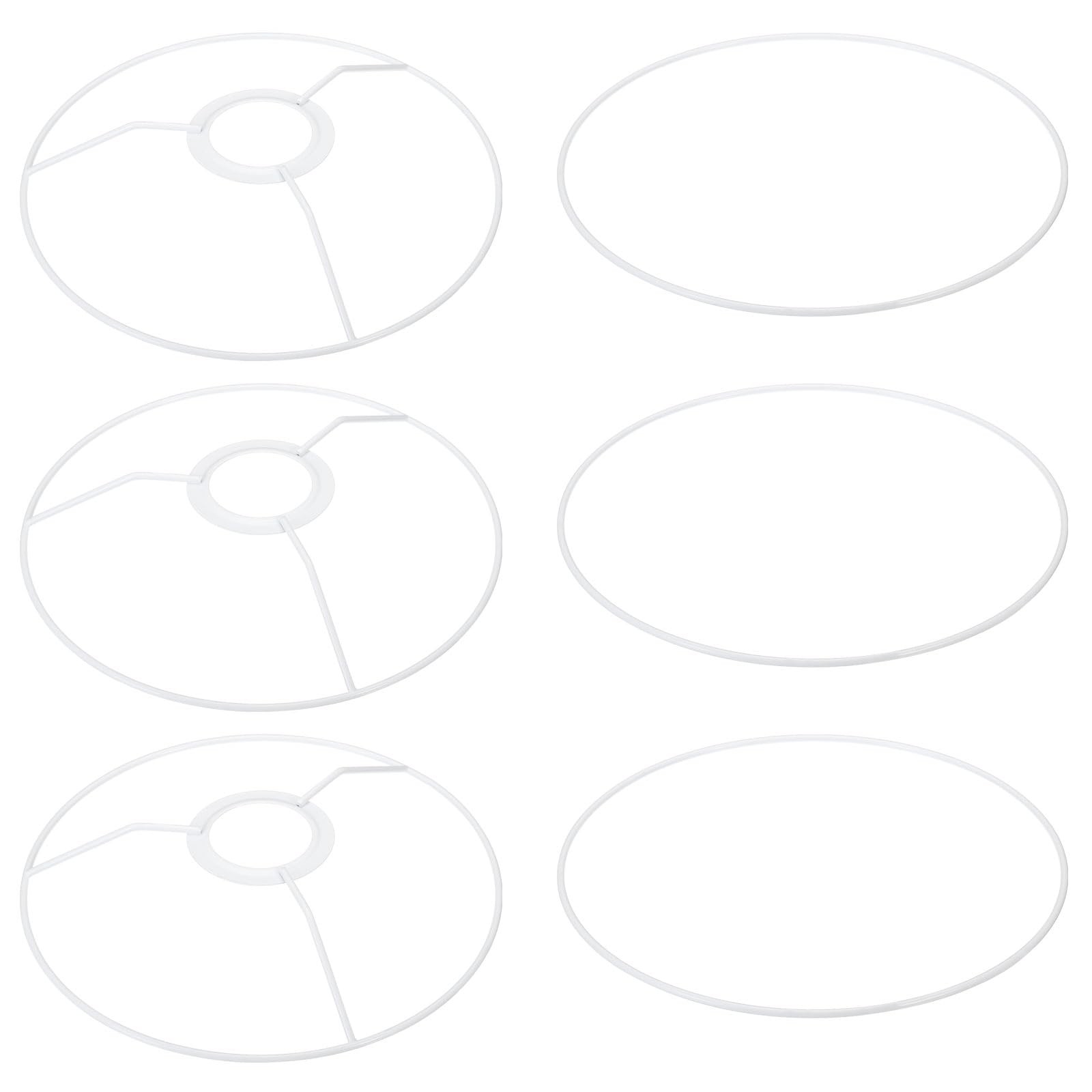 PATIKIL 8 Inch E26 E27 Lamp Shade Ring Frame with European 8 Inch, White