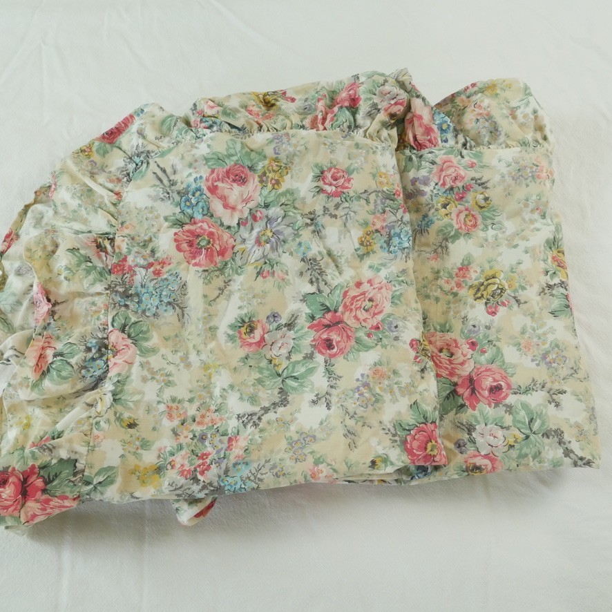 Pair of Ralph Lauren Brittany Floral Euro Pillow Shams REPAIR Cottage Ruffle VTG