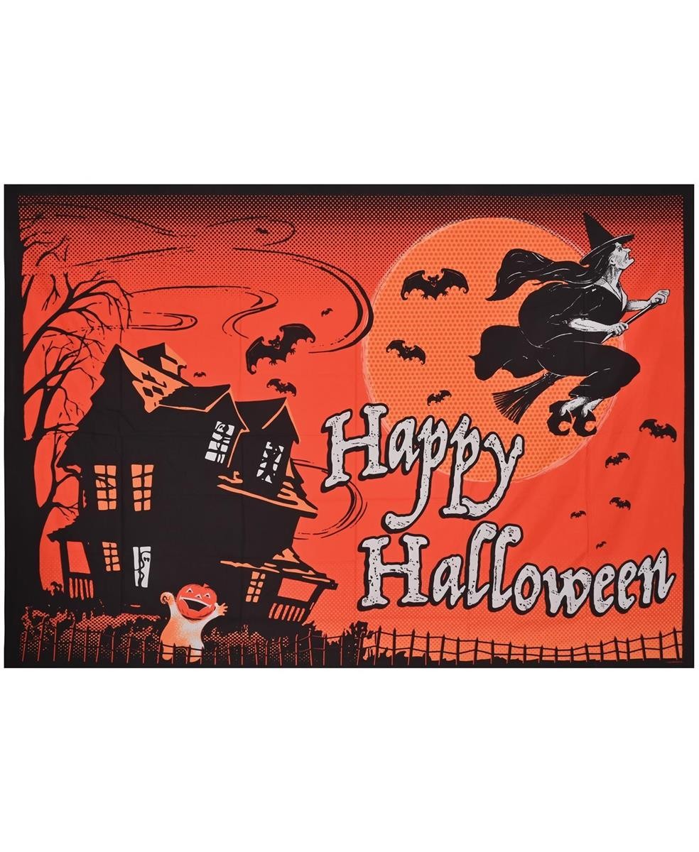 Vintage Halloween Fabric Backdrop of Size 5' x 7' - Beistle