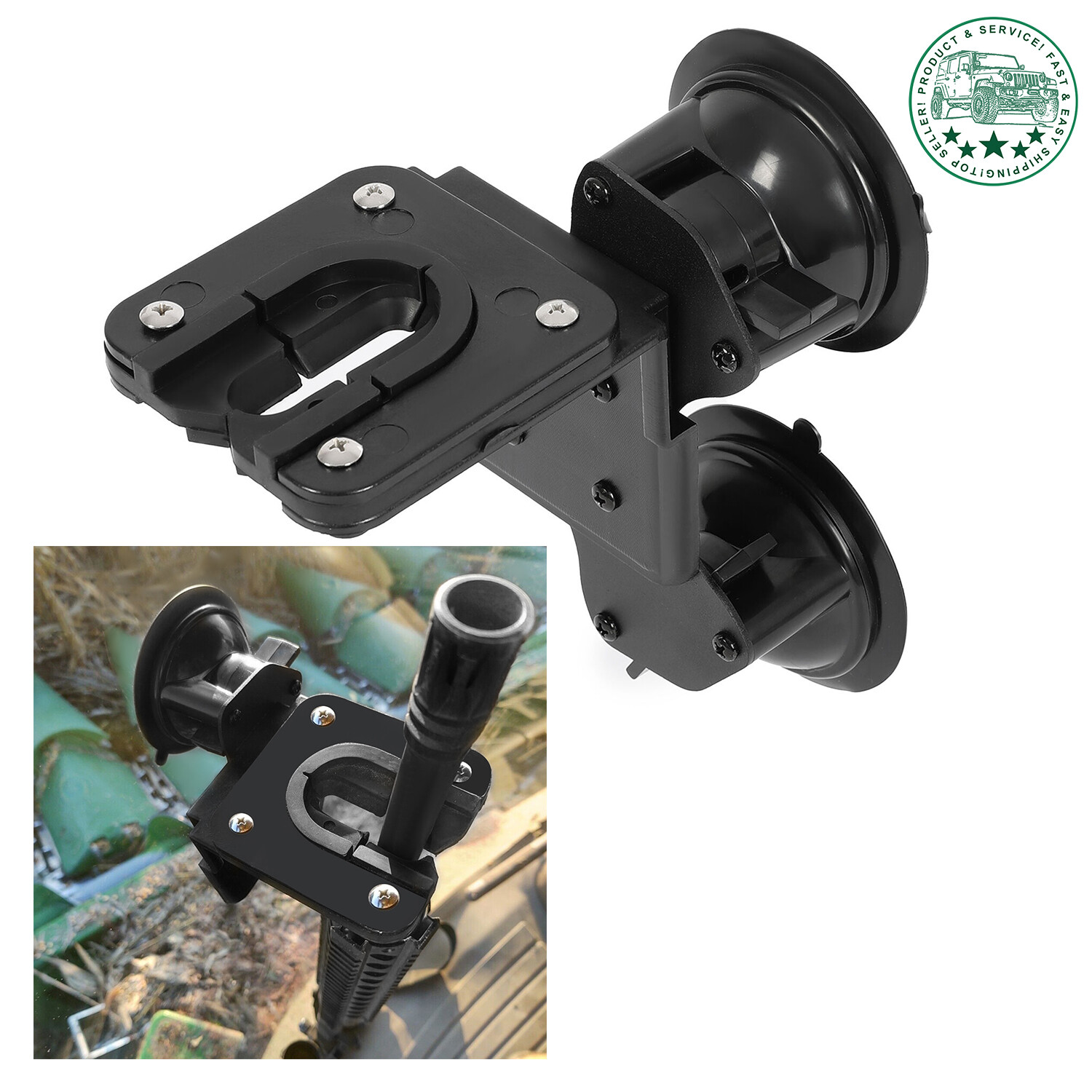 Adjustable Gun Holder For Tractor Truck UTV Suction Cup Mount For Windshield