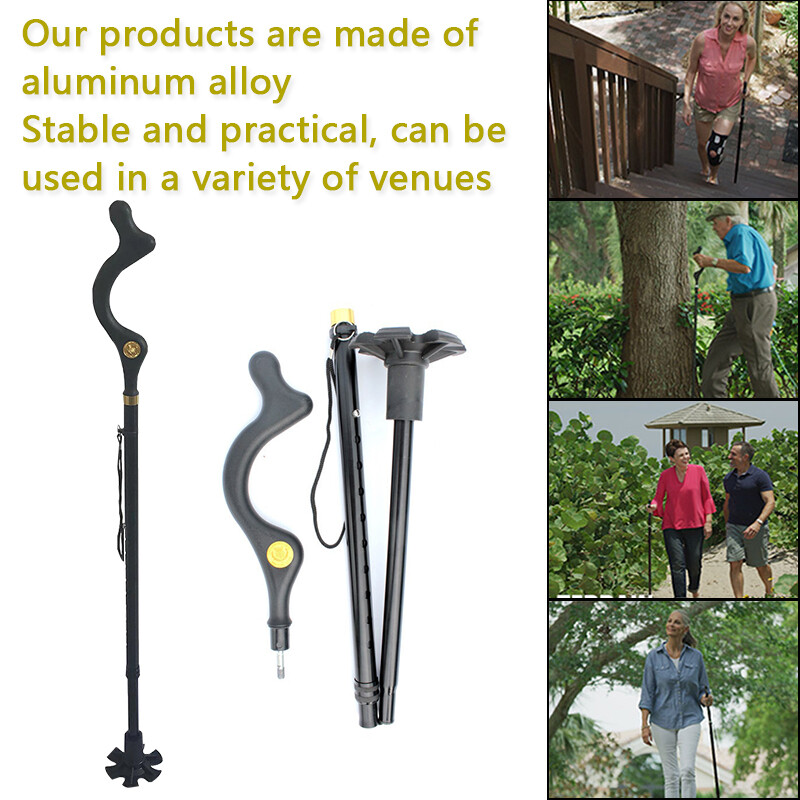 10 Levels Adjustable Collapsible Posture Correcting Cane Foldable Walking Cane
