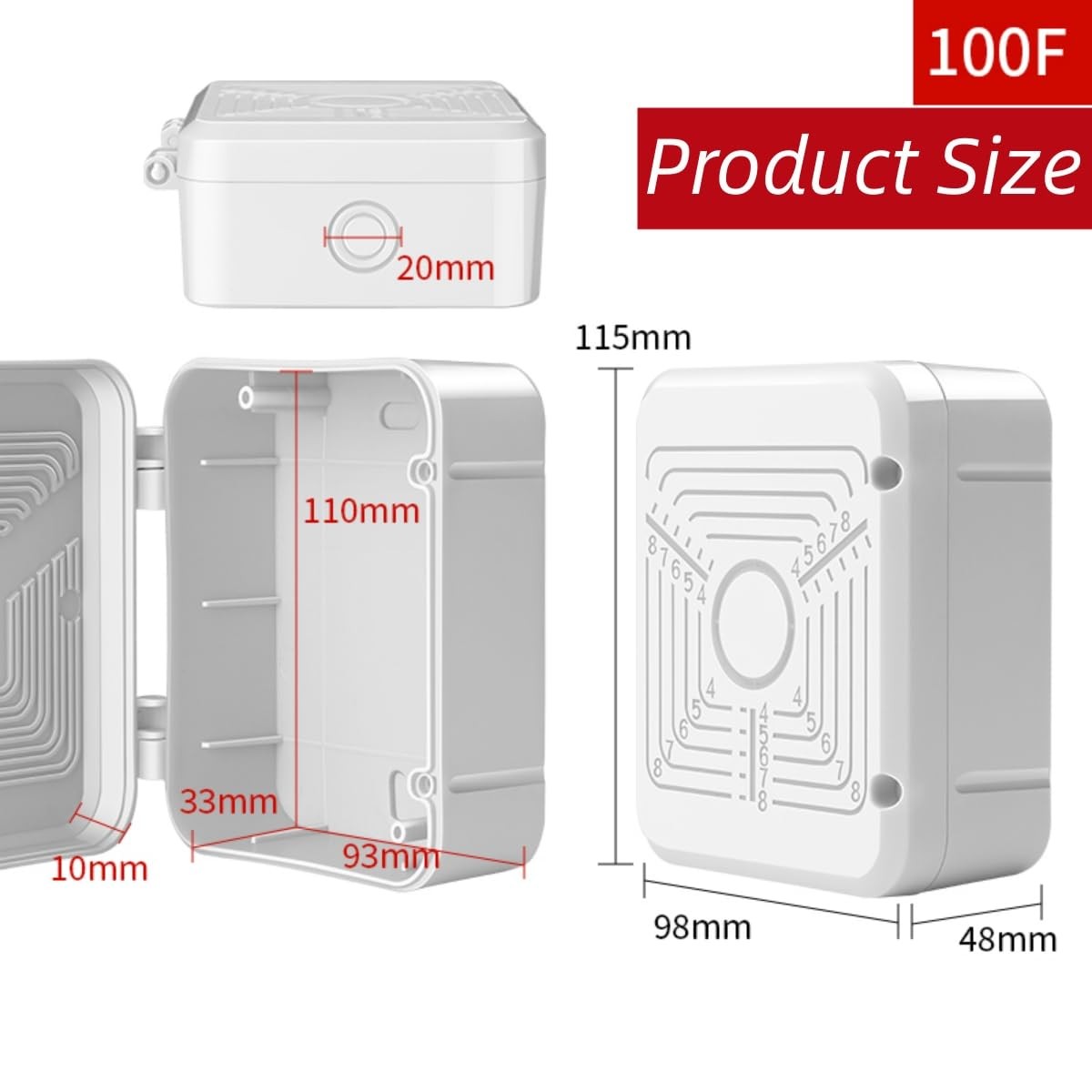 CTXSumTec 2-Pack 4.5" Square Security Camera Junction Box Mouting White
