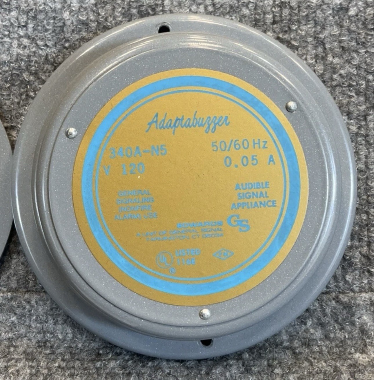 Edwards Signaling Adaptabel 340-4N5 Audible Signaling Device 120V 50/60Hz