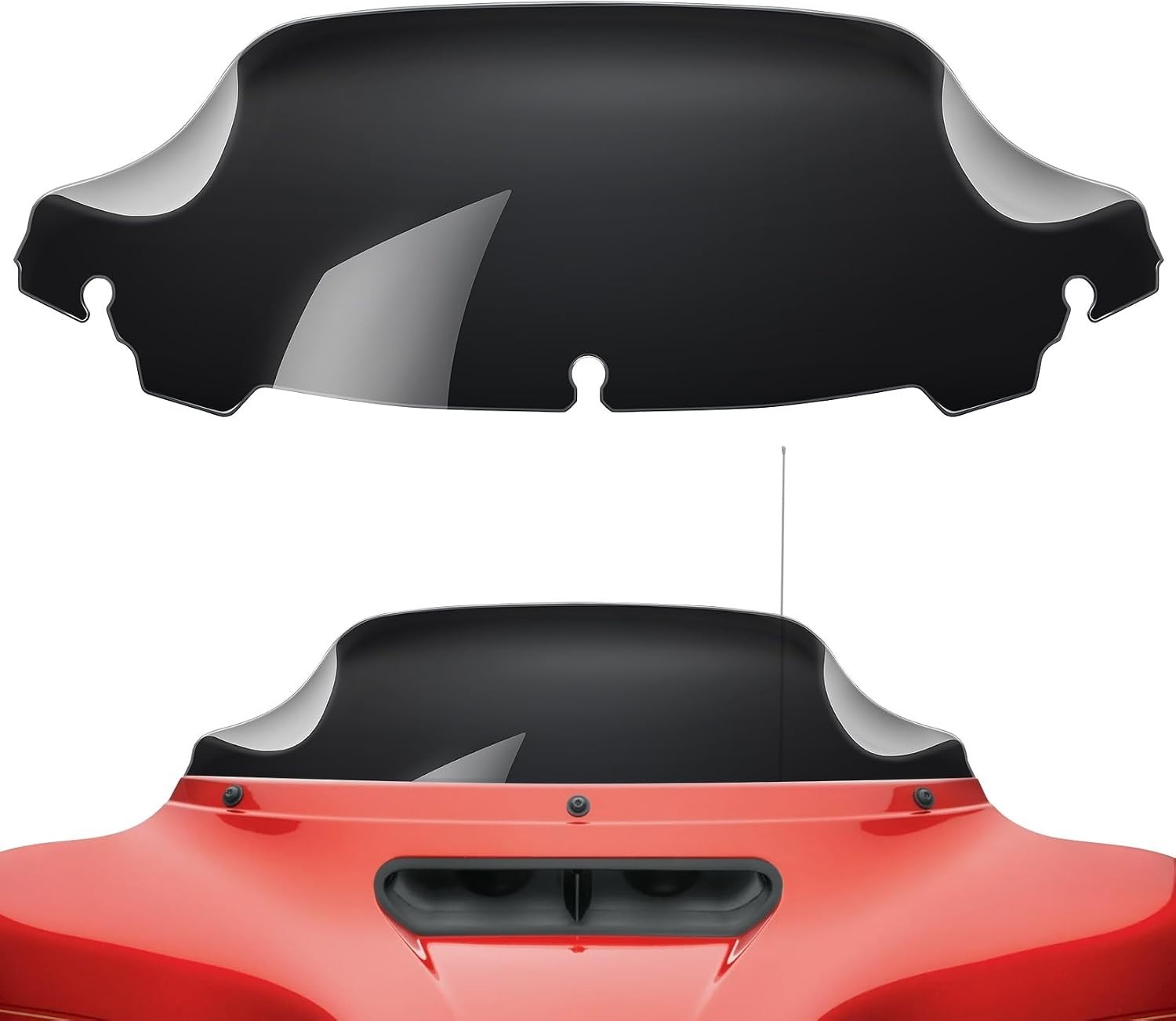 Durable 7" Black Windshield for Harley Touring Models - Optimal Wind Deflection