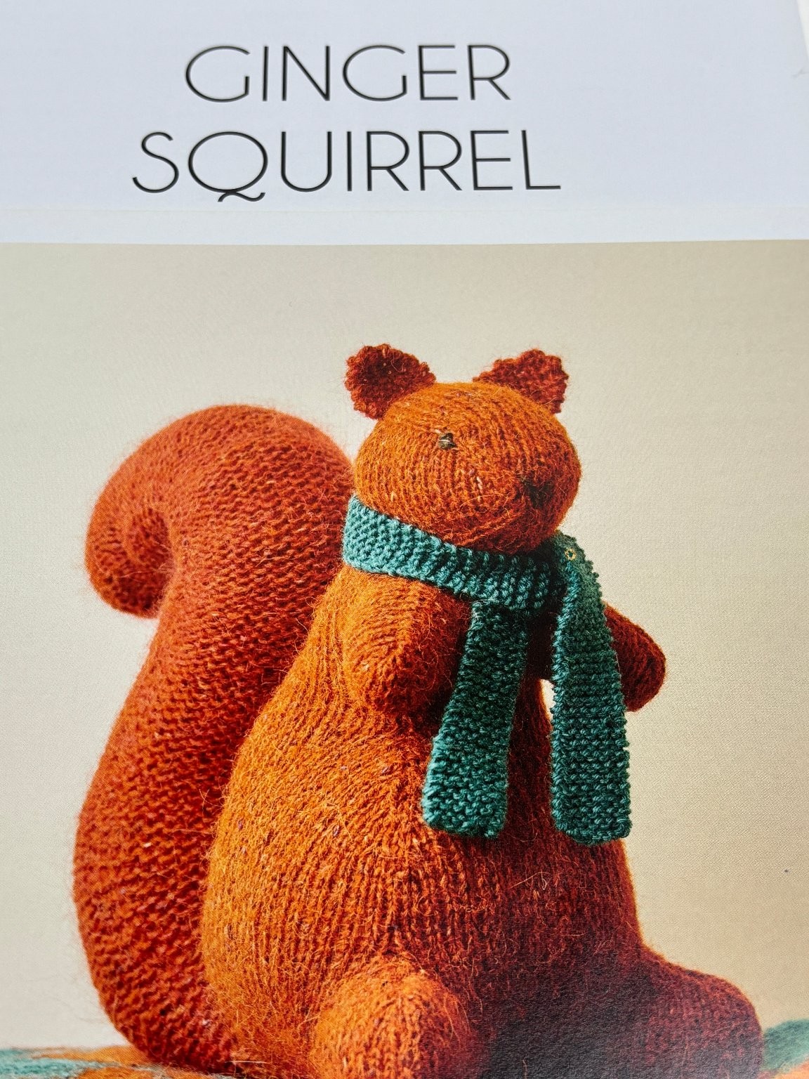 Ginger Squirrel Stuffed Animal Knitting Pattern Pages from Book