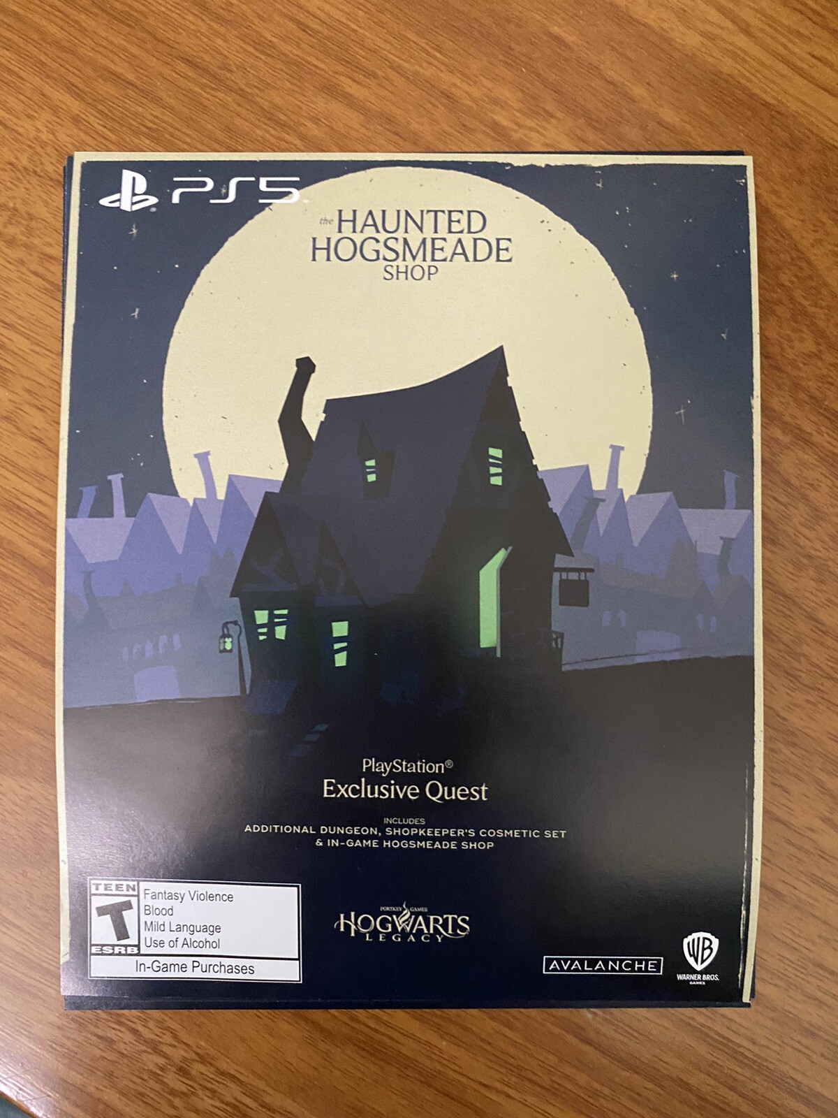 Hogwarts Legacy The Haunted Hogsmeade Shop DLC Card Only Playstation 5 Exclusive