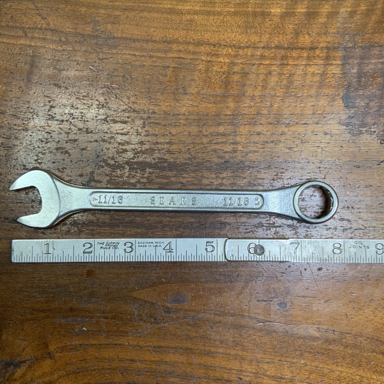 Vintage Sears USA 11/16” Combination Wrench. Excellent LC Series.