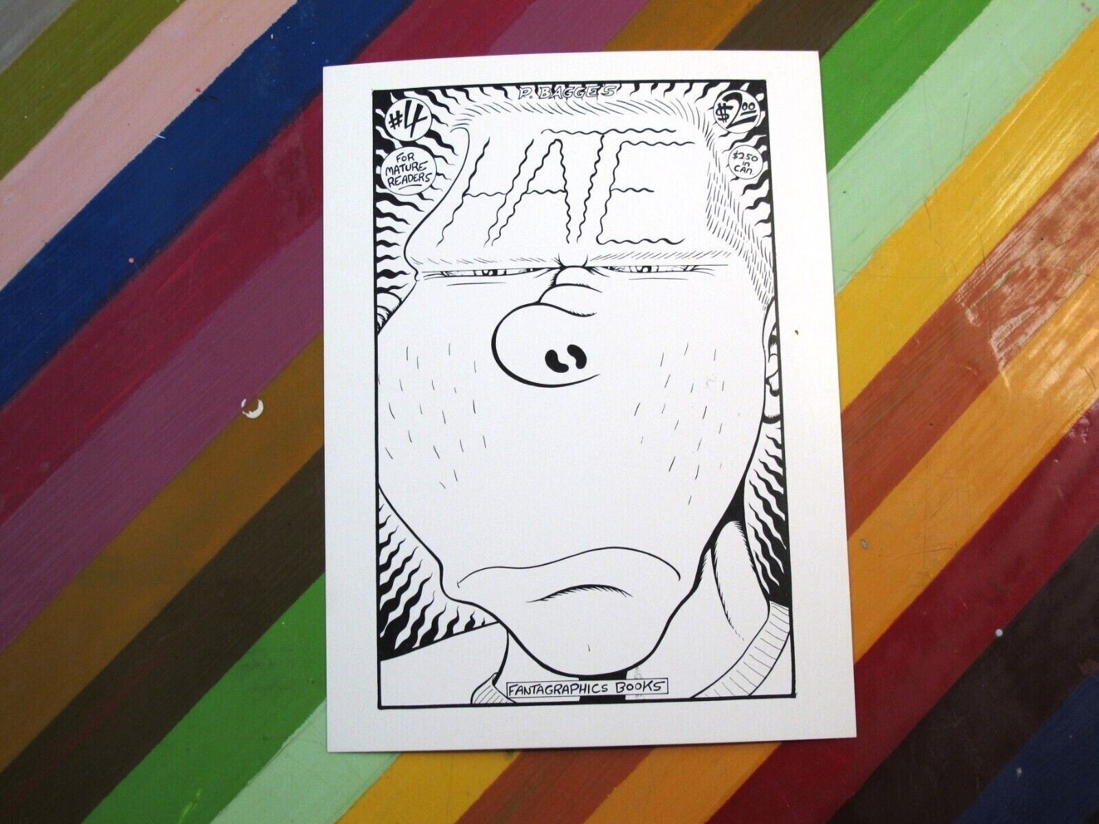 vtg underground comic 1990 Fantagraphics Hate Cards #2 Peter Bagge card print