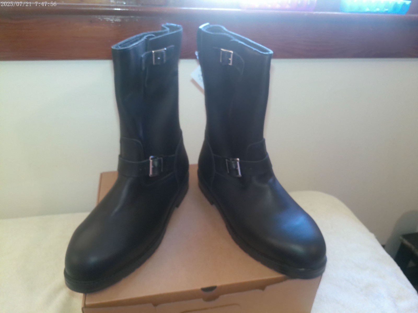 Cruiserworks mens leather motorcycle boots 12W made in USA NIB buckles 2978