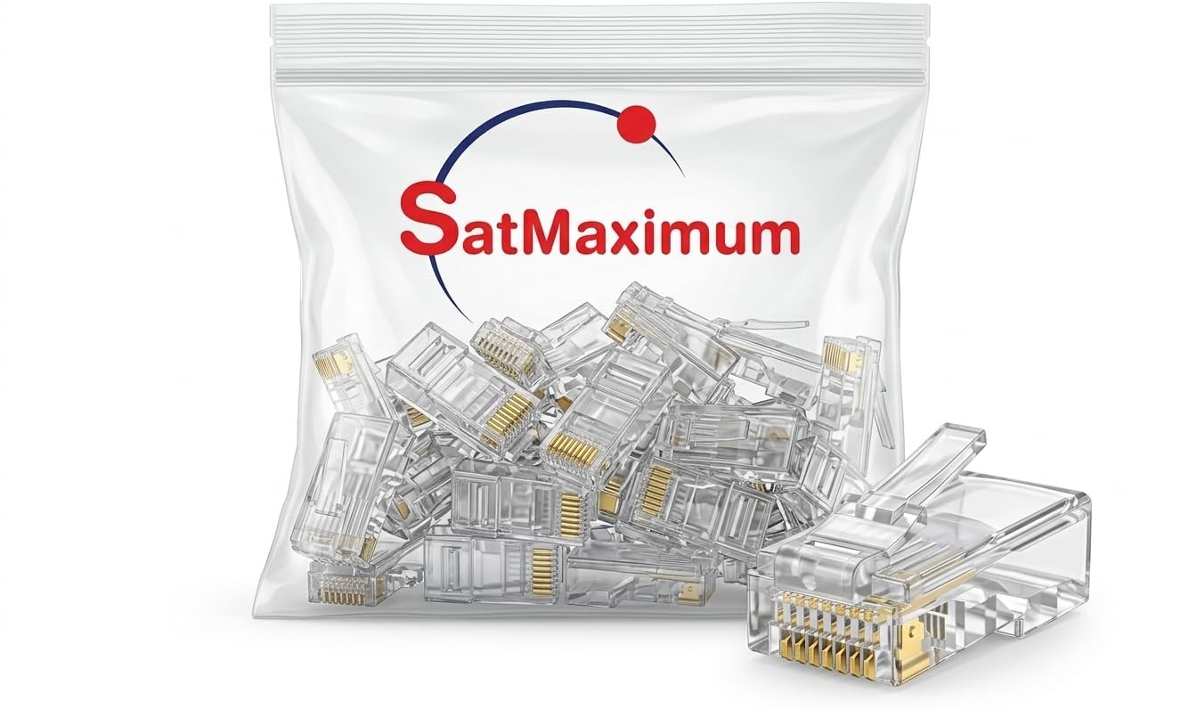 100 PCS Cctv4Less Cat5e RJ45 Connectors Gold Plated Ethernet Plugs