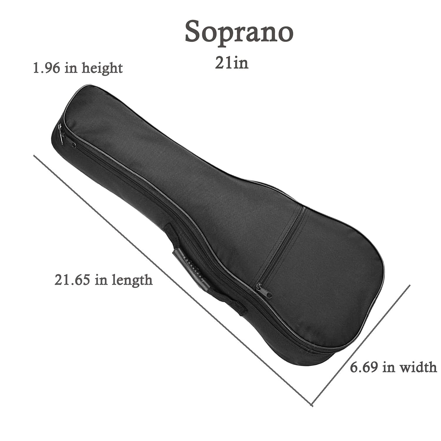 Soprano Ukulele Case Bag 21 in Soft Uke Backpack for Gig with Adjustable Dual...