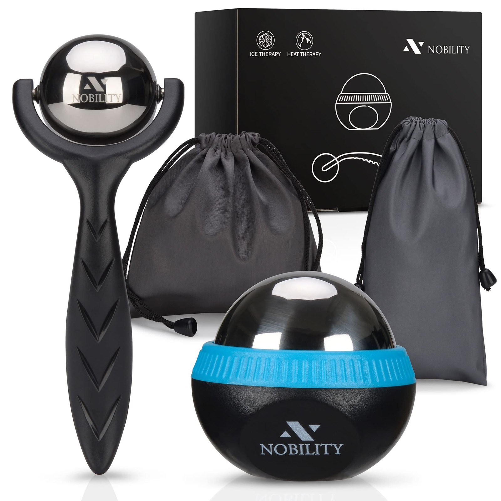 Nobility Massage Ball Roller– Ice Cold and Hot for Deep Tissue and Sore Mu