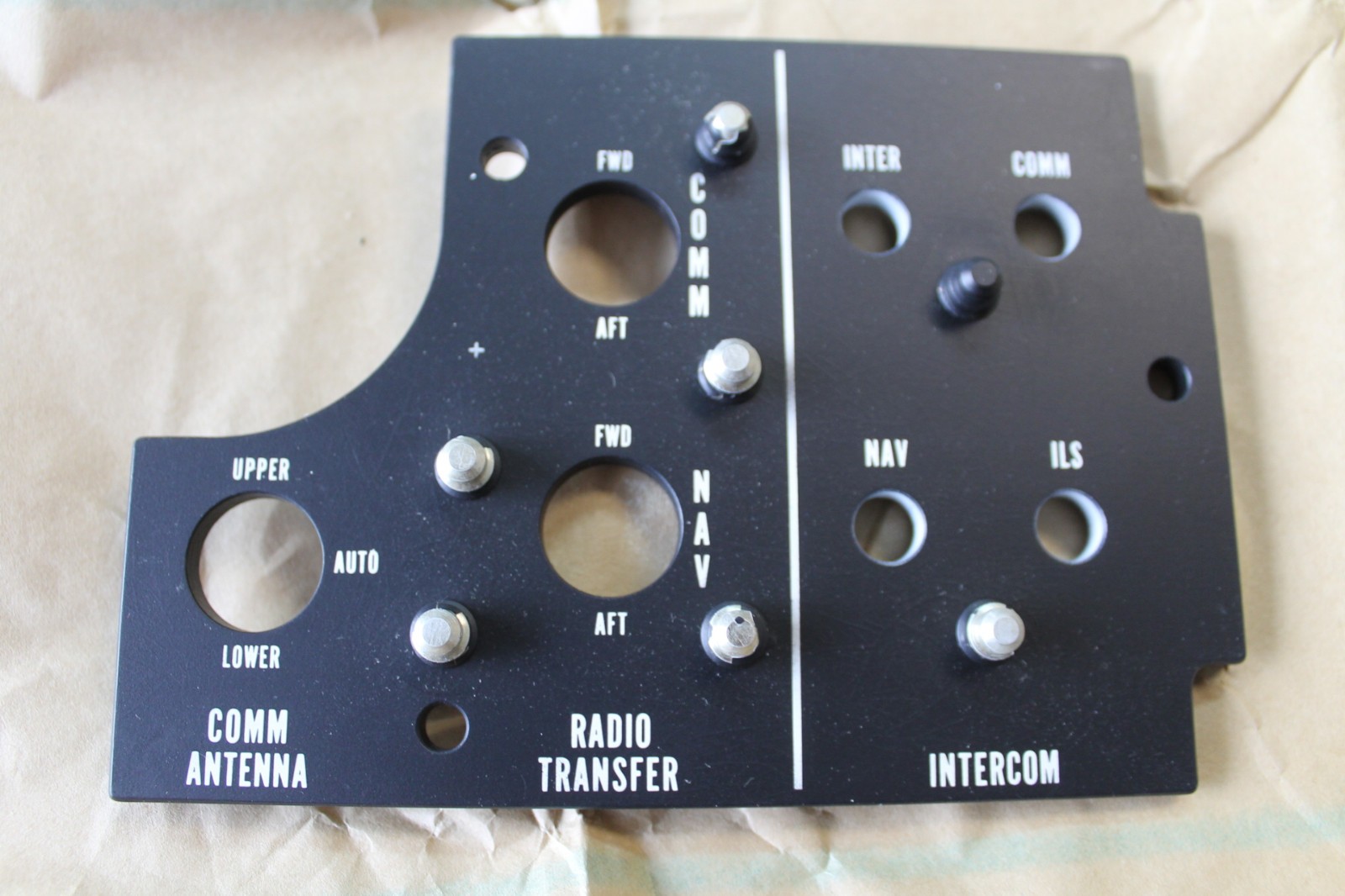 COCKPIT LIGHT EDGE PANEL FOR NORTHROP T-38A,   P/N 3-60353-1   FOR SIMULATOR