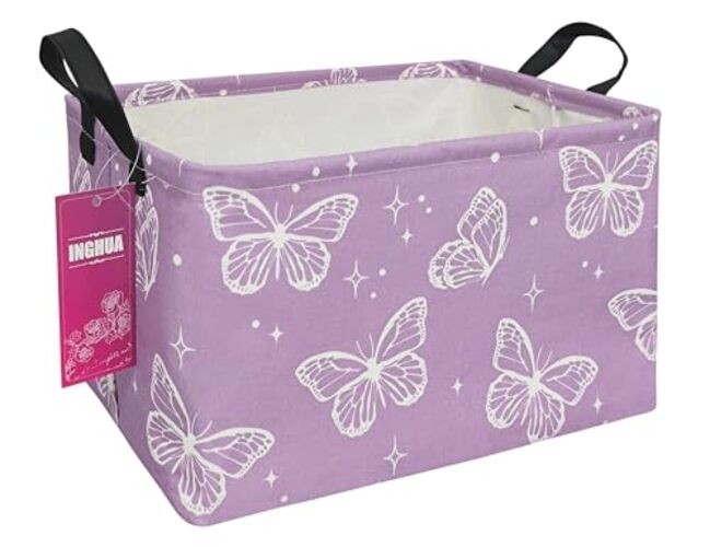 Rectangular Storage Basket Fabric Organizer Bin for Rec-butterfly