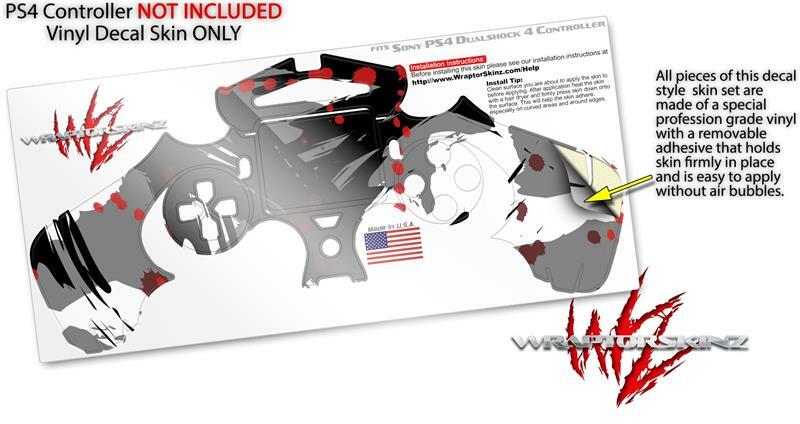 Skin for Playstation 4 Sony PS4 Controller Abstract 02 Red