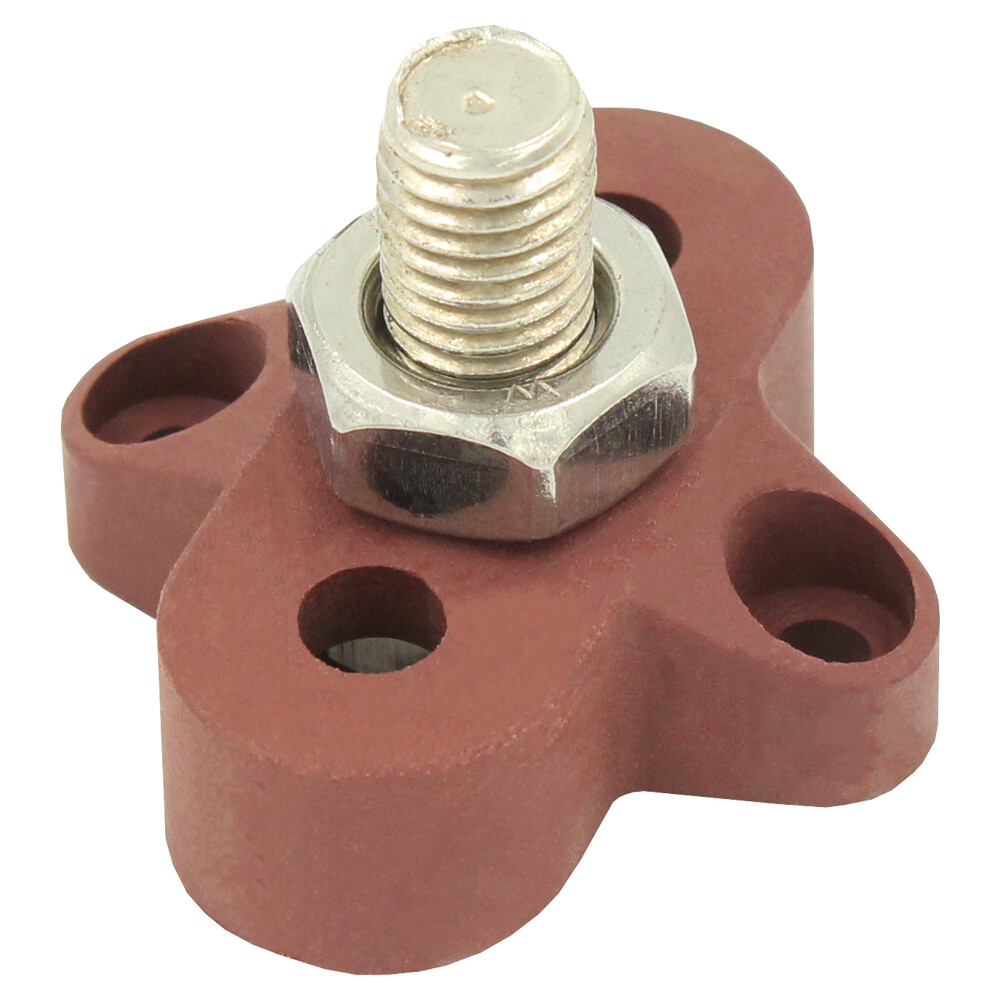 M10 Terminal Post Bus Bar Power Distribution Block Stud Side Mount - Red Black