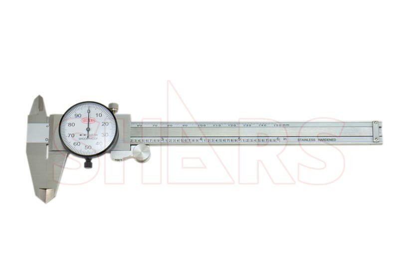6" Shock Proof Stainless Steel Dial Caliper Metric Scales 0.001" New !}