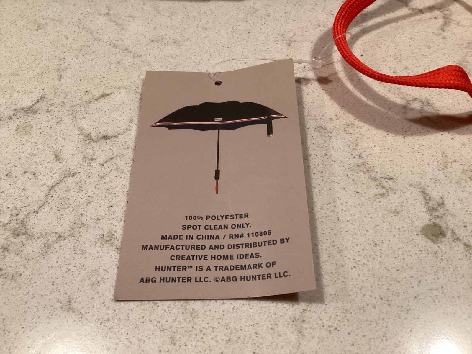 HUNTER Compact umbrella black and red NWT New with Tags
