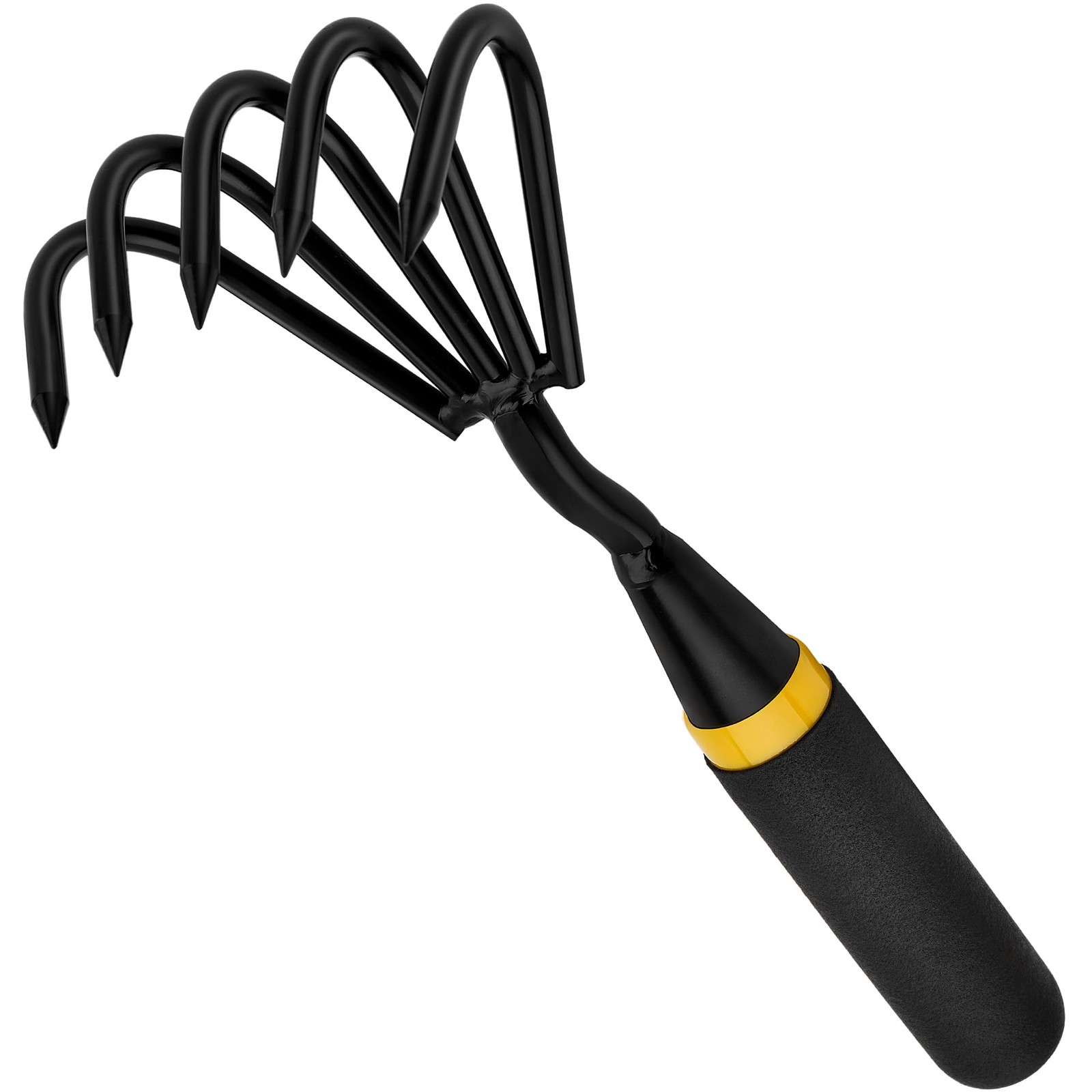 5-Claw Stainless Steel Hand Rake Weeder Cultivator for Easy Gardening Tools