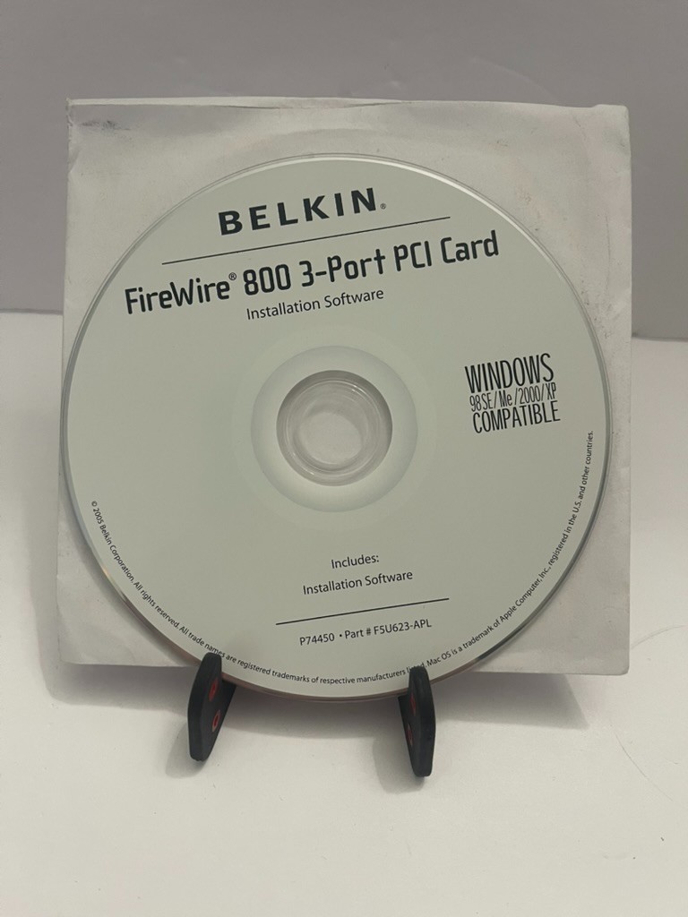 Belkin FireWire 800 3-port PCI Card Installation Software CD Driver