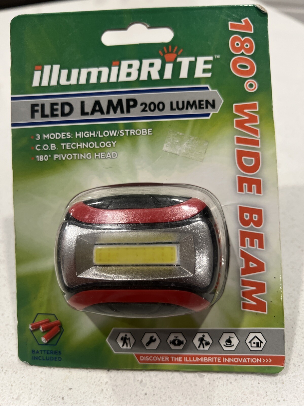 Red illumiBBRITE FLED Lamp 200 Lumen ( Batteries Included)