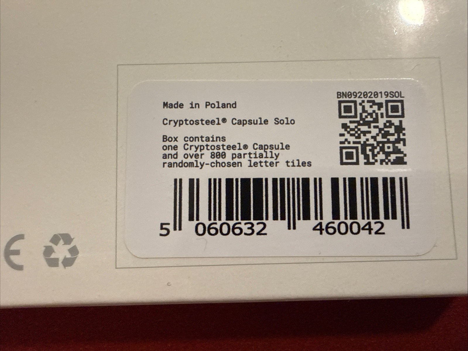 Cryptosteel Capsule Solo - 24word capacity - New & SEALED