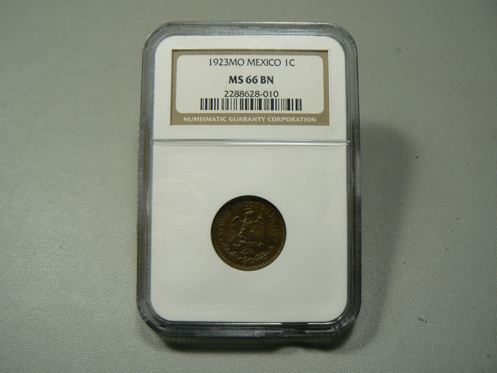 Mexico 1 Centavo 1923 Mo NGC MS66 BN