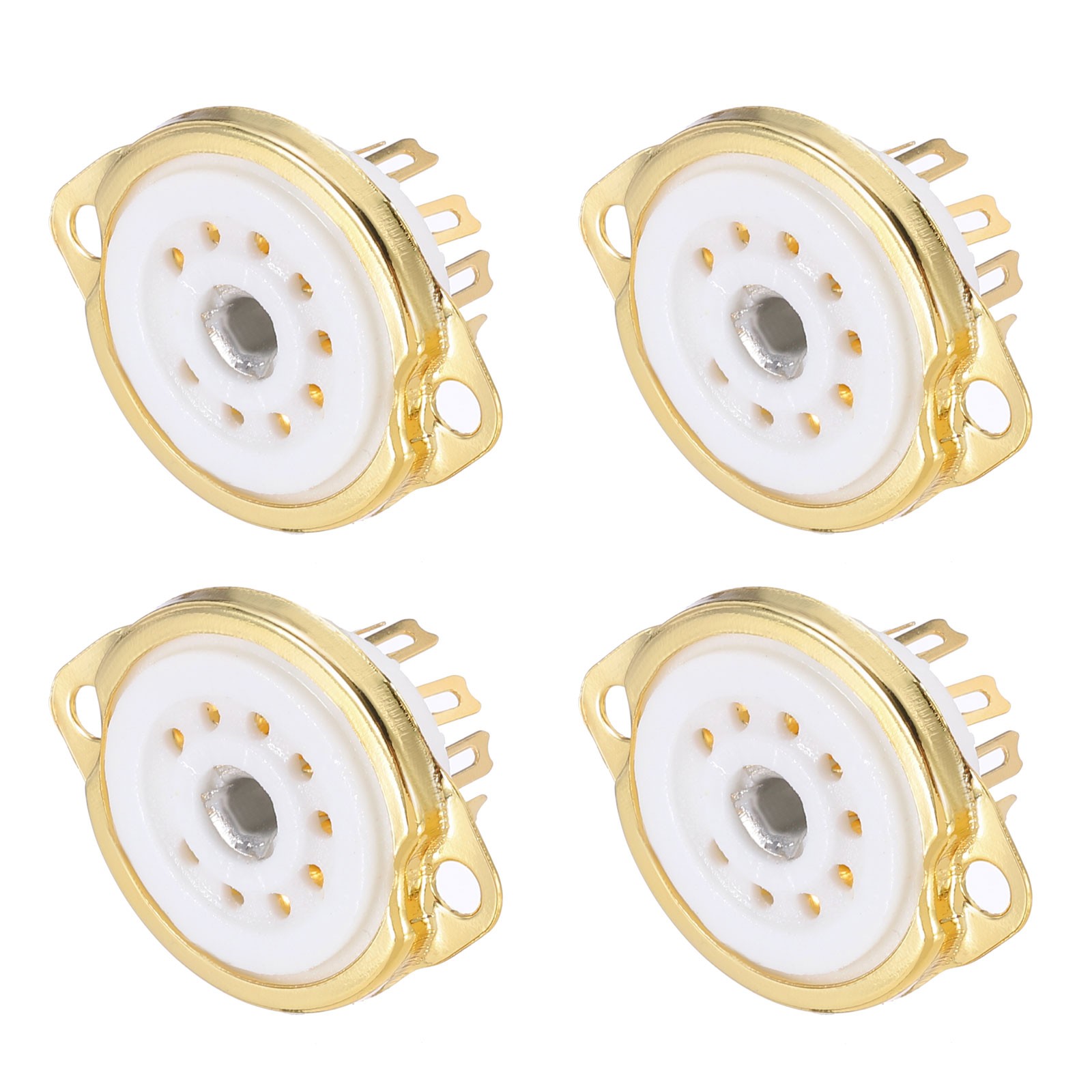 4 x 9pin Tube Socket Ceramic Vacuum Tube Protect Tube Pin Socket White