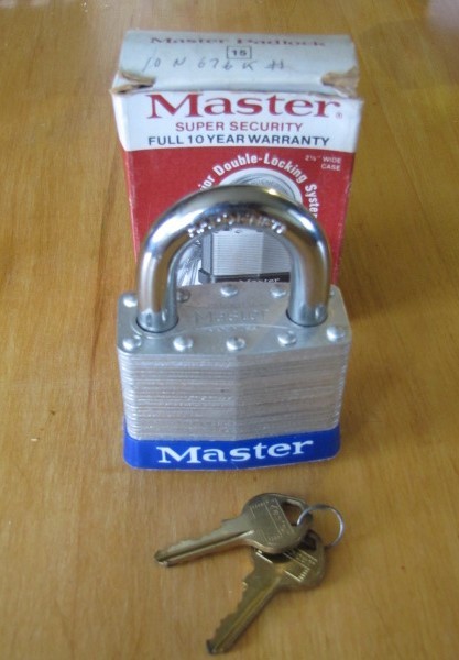 Vintage MASTER LOCK No. 15 Super Security PADLOCK Heavy Duty NOS IN BOX
