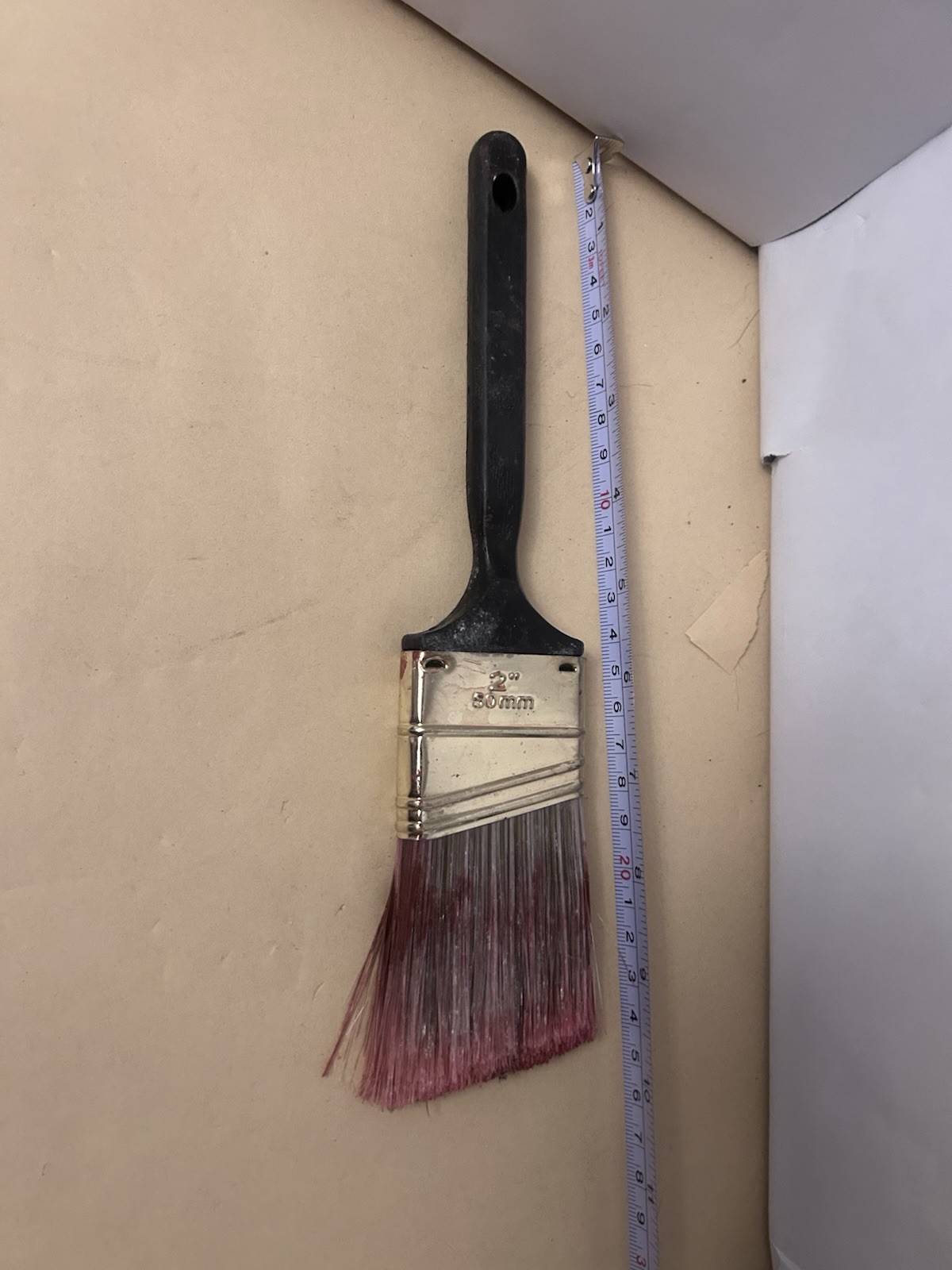 VTG Used Unbranded 2  50mm Paint Brush Black handle China