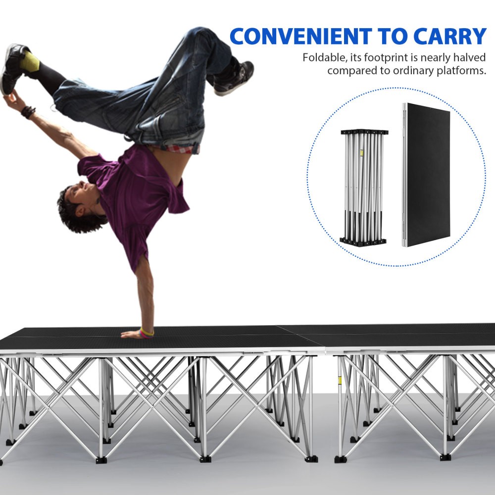 4*4 ft Assemble Stage Riser for Wedding Event Drums Foldable Performances Stages
