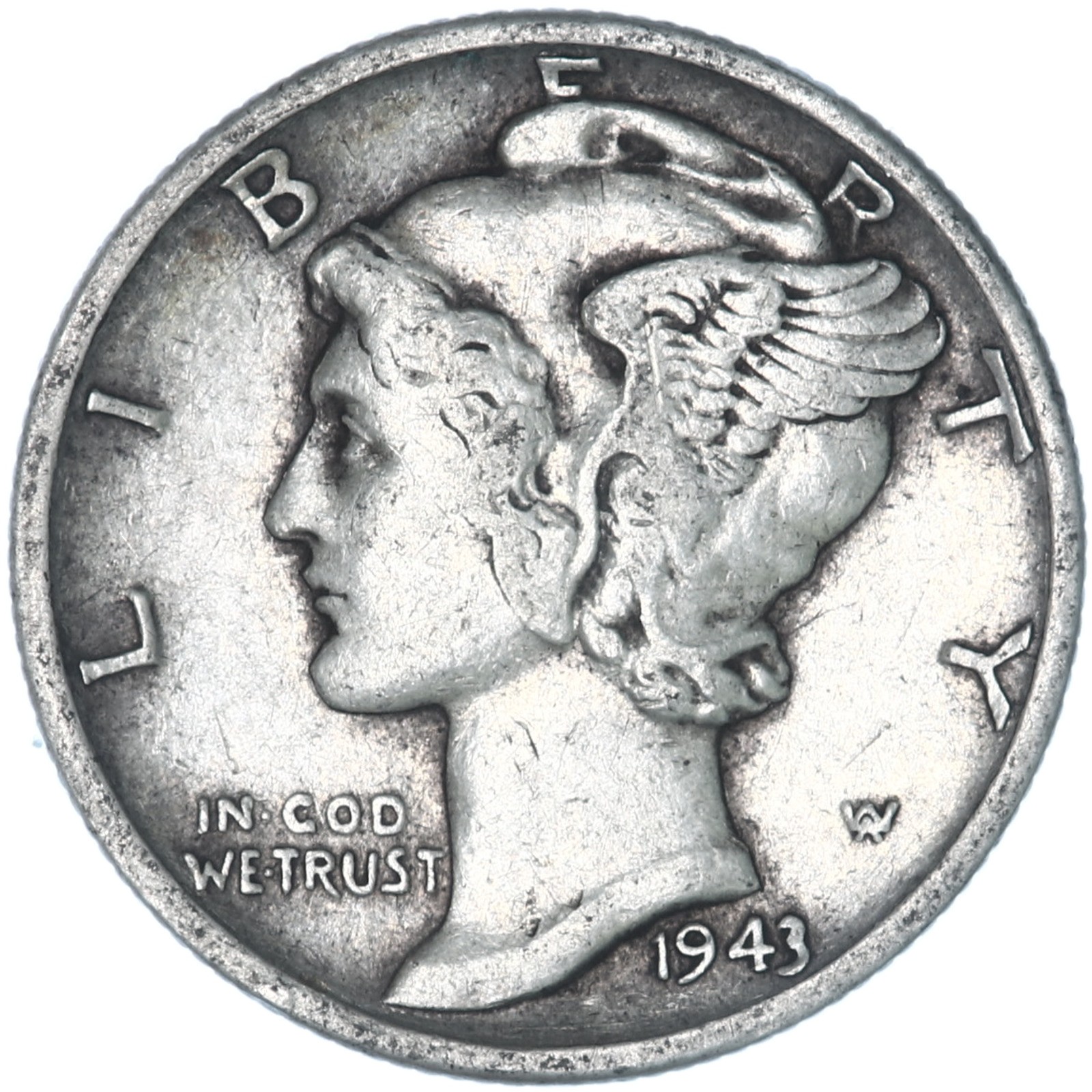 1943 S Mercury Dime 90% Silver Extra Fine XF