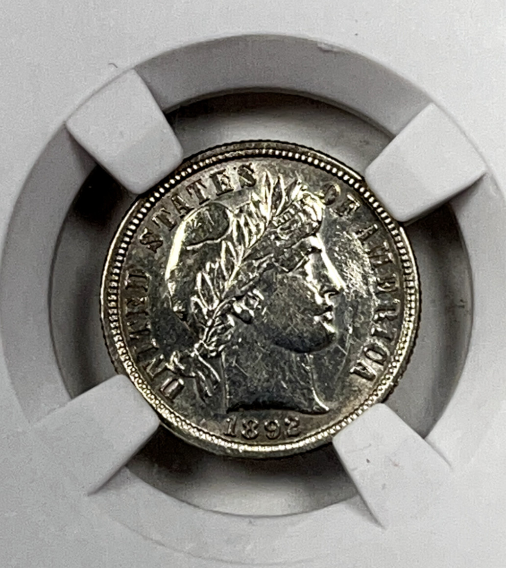 1892 Barber Dime : AU +